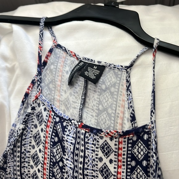 Multicolored sundress/tunic with asymmetrical handkerchief hem - Picture 3 of 4